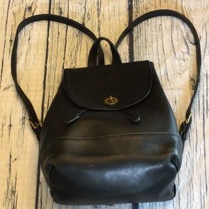 Coach vintage black leather backpack purse